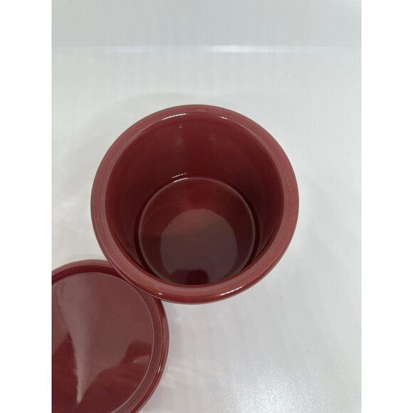 VTG Longaberger Woven Traditions Paprika Pottery Crock | 1 Pint Pottery w/ Lid - Picture 5 of 8